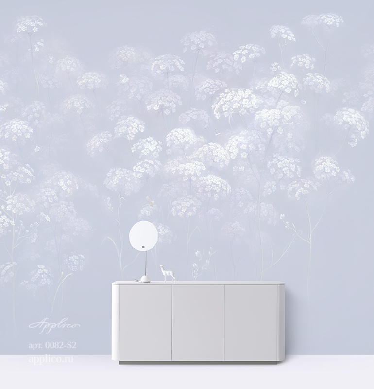 дизайнерские обои Цветочные облака в интерьере