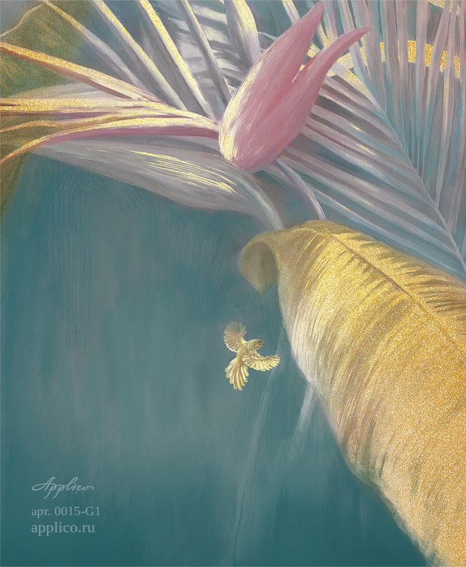 фрески Мистическая флора в интерьере