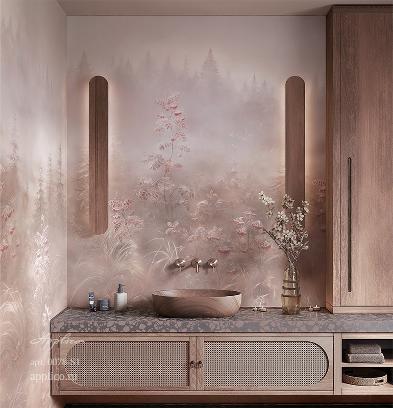 дизайнерские обои Первый иней в интерьере