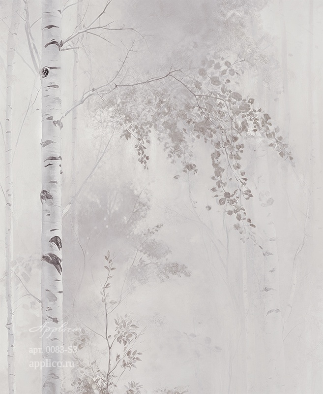 дизайнерские обои Берёзовый свет в интерьере