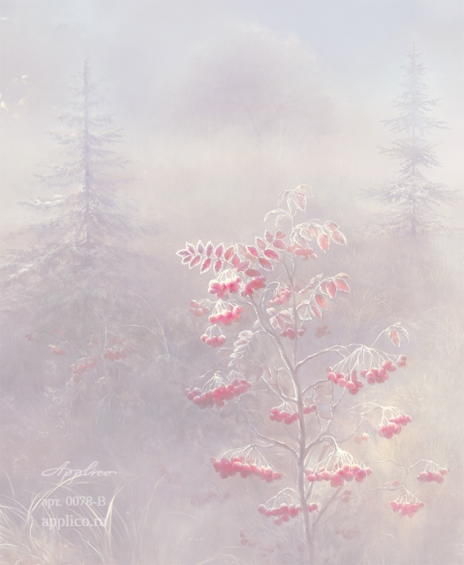 дизайнерские обои Первый иней в интерьере