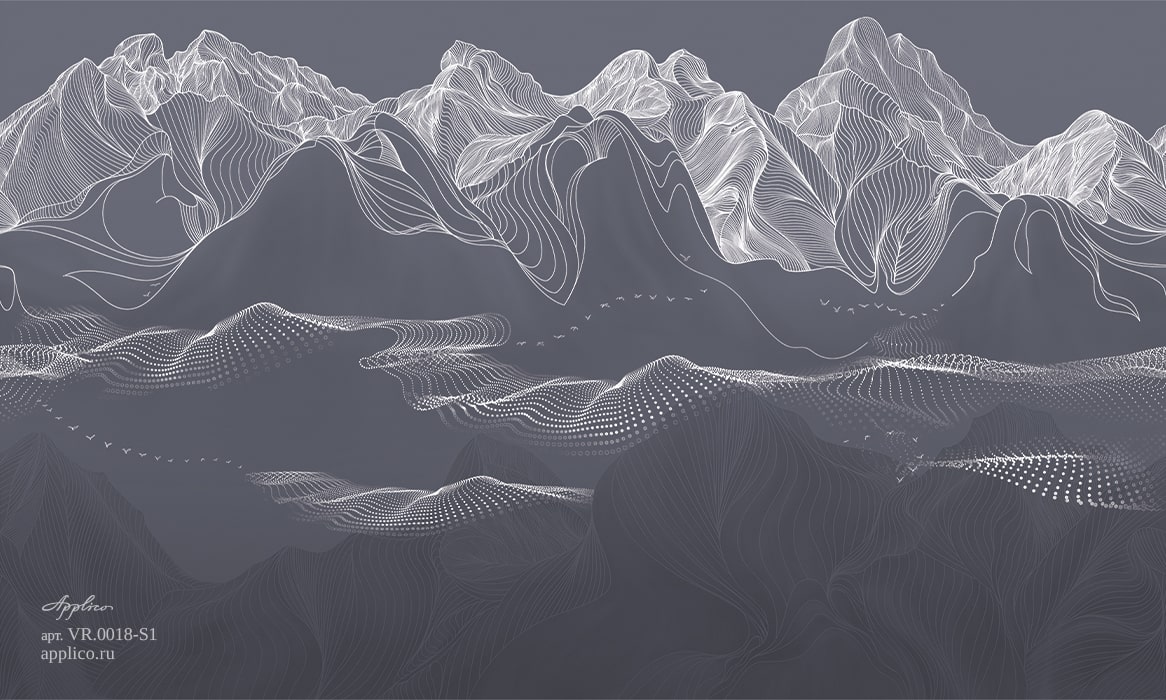 фрески Горные ноты в интерьере