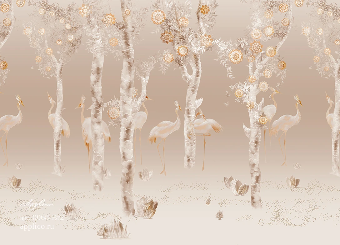 обои и панно Журавлиная роща