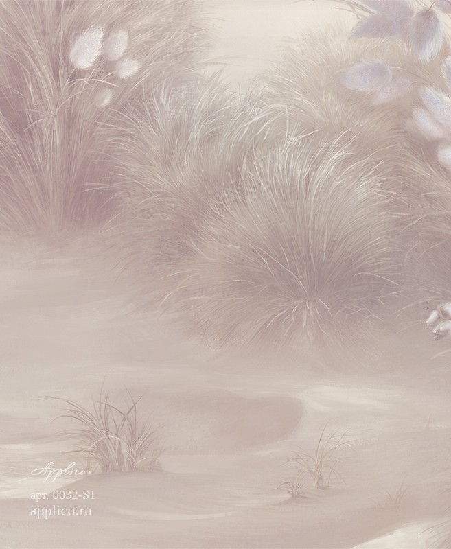 фрески Прибрежные Травинки в интерьере