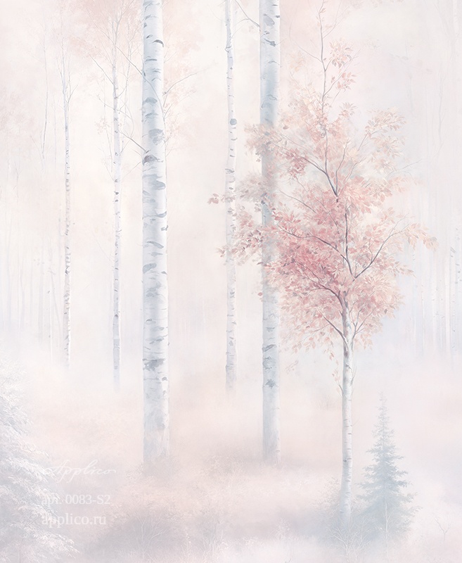 дизайнерские обои Берёзовый свет в интерьере