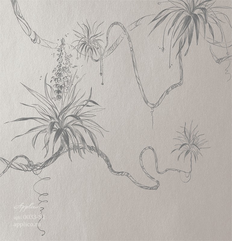 обои и панно Юкка в интерьере