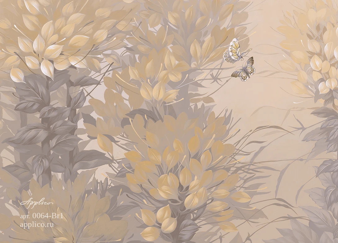 обои и панно Цветы и бабочки