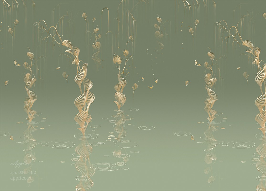 фрески Ивы на воде в интерьере