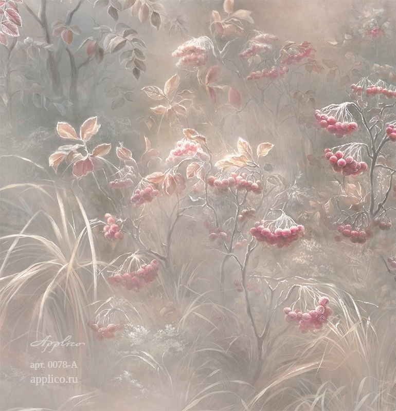 дизайнерские обои Первый иней в интерьере