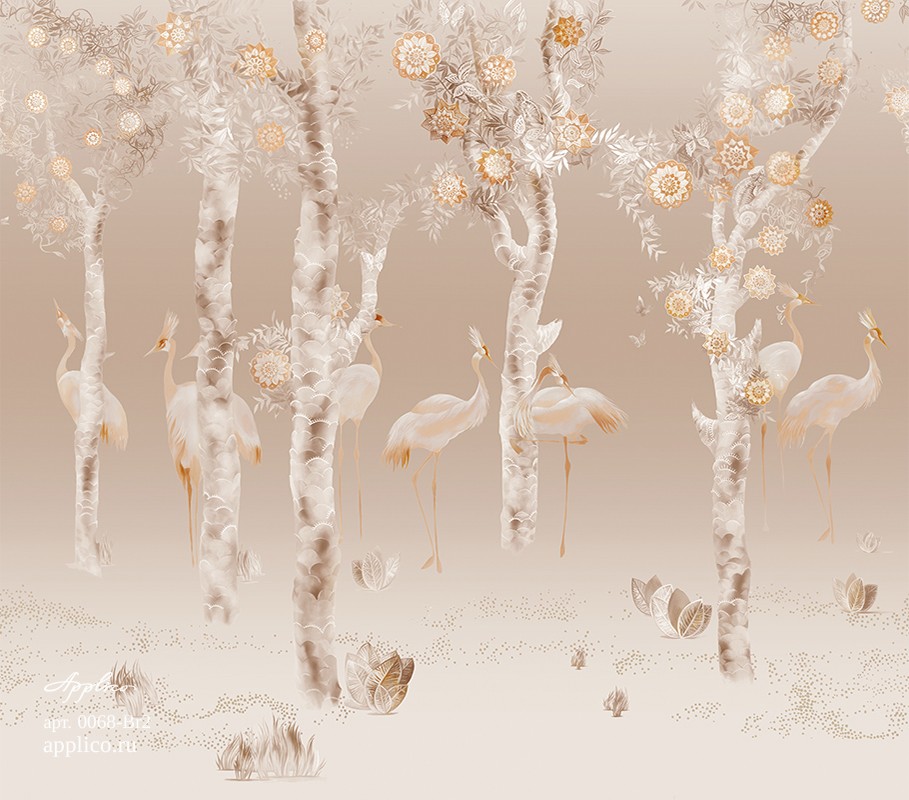 фрески Журавлиная роща в интерьере