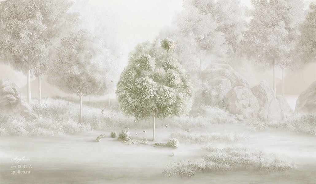 фрески Древоцвет в интерьере