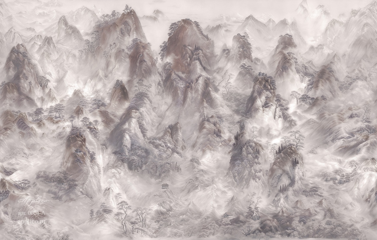 дизайнерские обои Лазурные вершины в интерьере