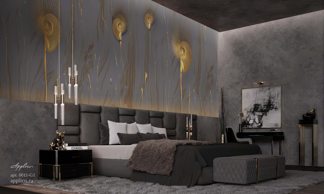 обои и панно Голдшелл в интерьере