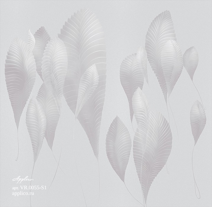 фрески Парящие листья в интерьере