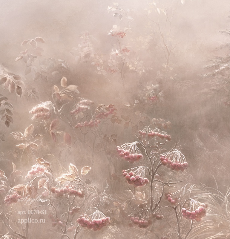 дизайнерские обои Первый иней в интерьере